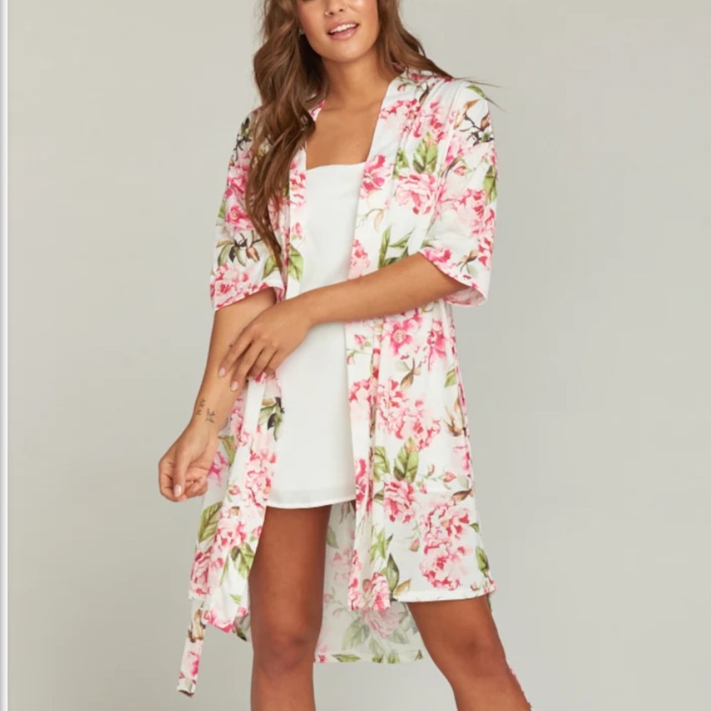 #2 Show me your Mumu Brie floral wrap robe cover up O/S - Picture 1 of 8